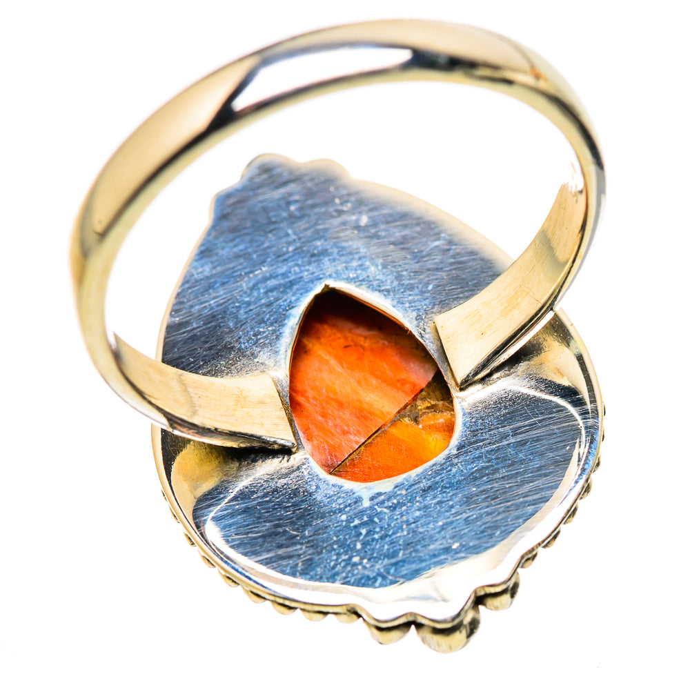 Orange Copper Turquoise Ring Size 10 (925 Sterling Silver) RING134644