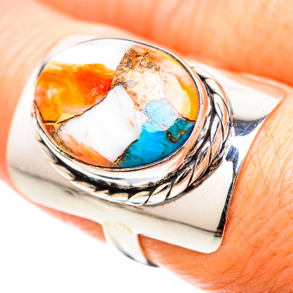 Spiny Oyster Turquoise Ring Size 7.5 (925 Sterling Silver) RING136223