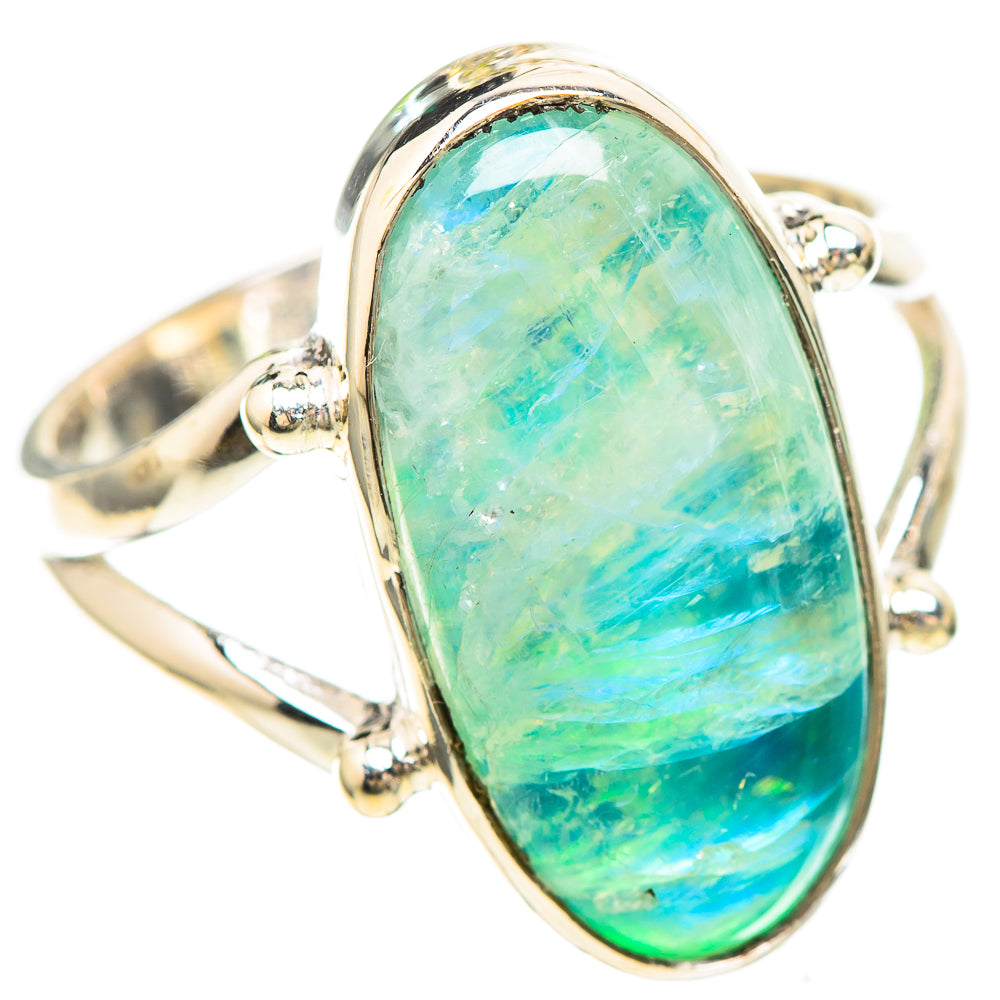 Green Moonstone Ring Size 8.25 (925 Sterling Silver) RING137037