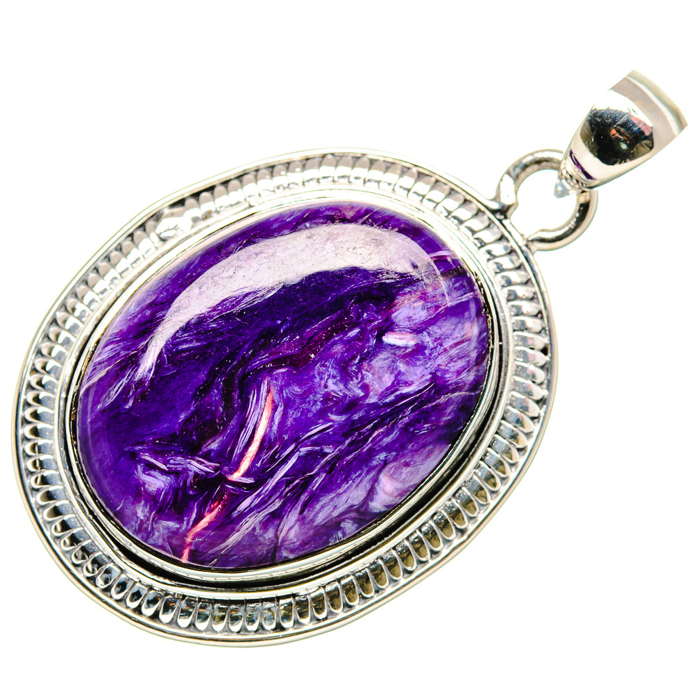 Charoite Pendant 1 3/4" (925 Sterling Silver) PD36362