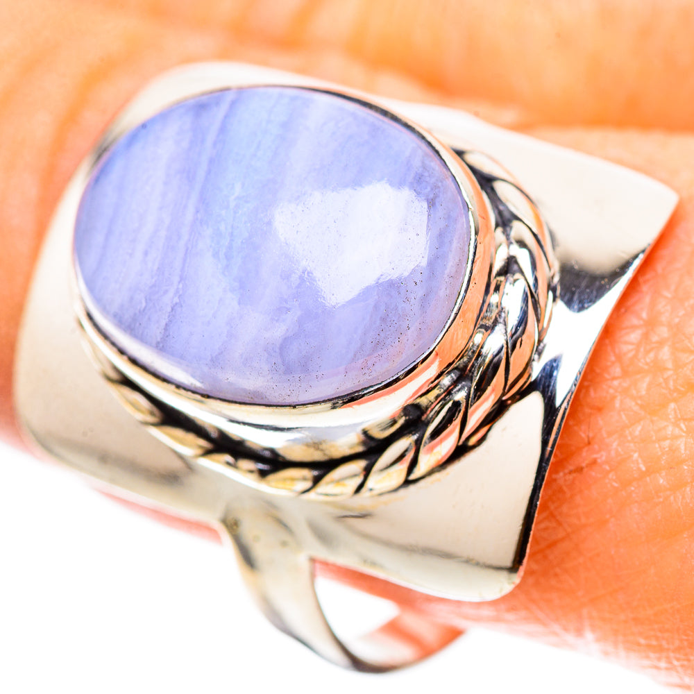 Blue Lace Agate 925 Sterling Silver Ring Size 10.5 (925 Sterling Silver) RING137707
