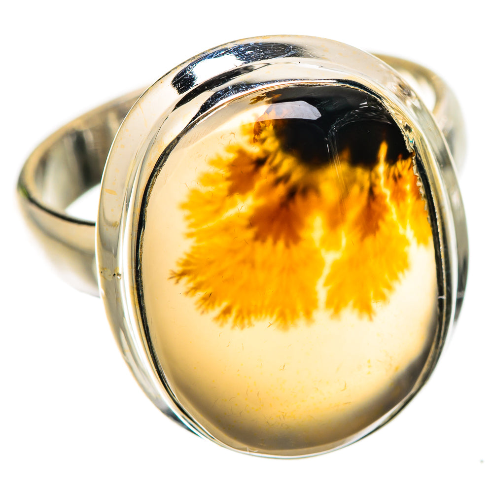 Scenic Dendritic Agate Ring Size 7.25 (925 Sterling Silver) RING135456