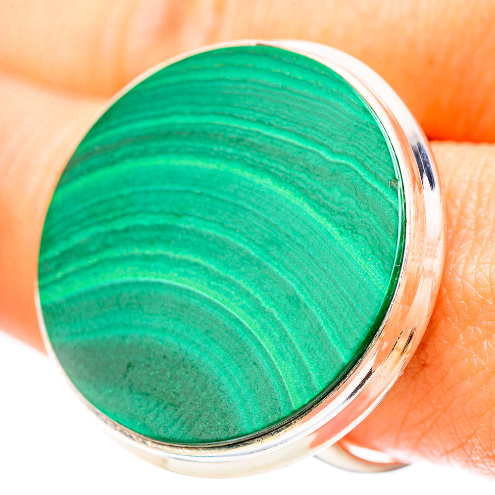 Huge Malachite Ring Size 9 (925 Sterling Silver) RING136517