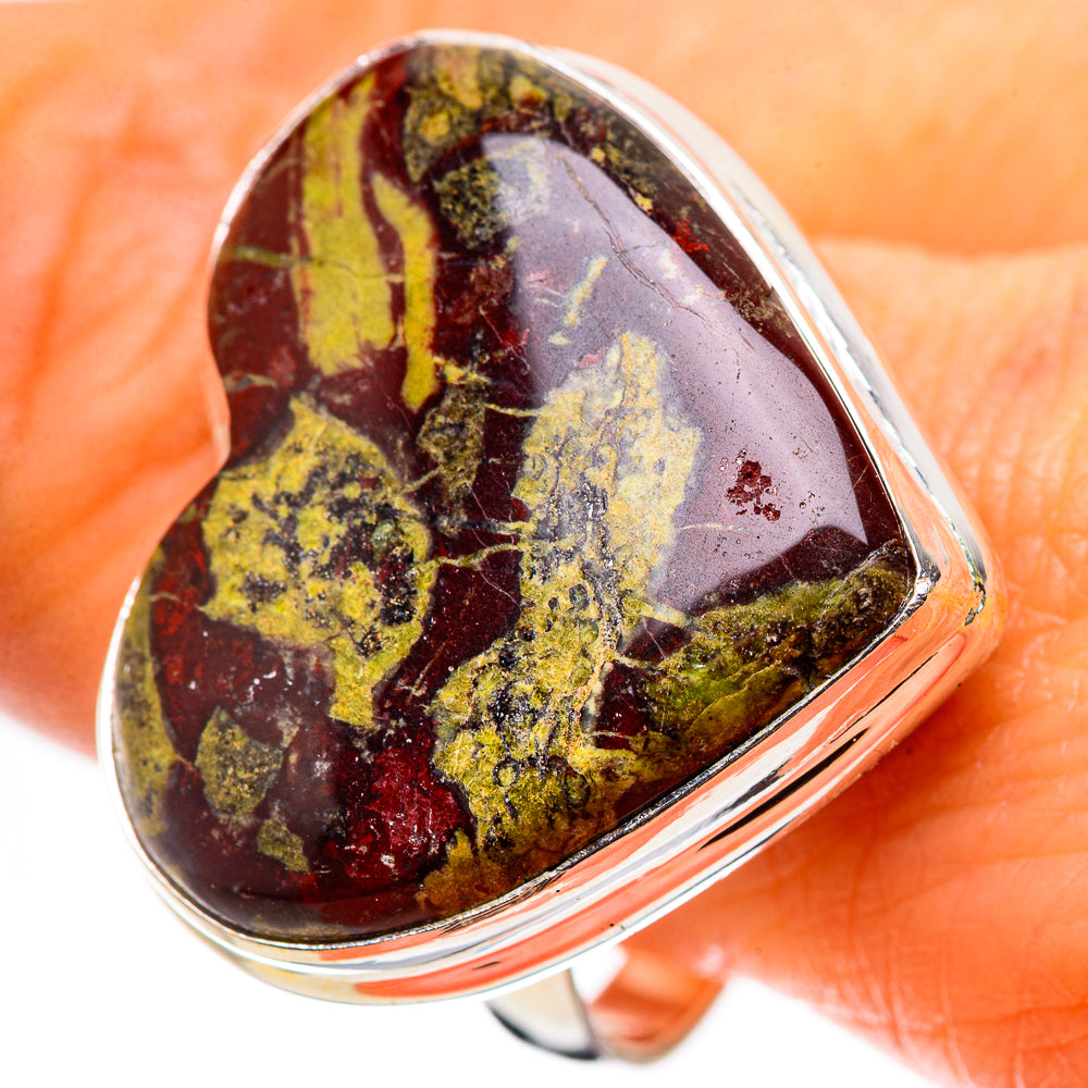 Anasilvercos Large Rainforest Jasper Ring Size 11 (925 Sterling Silver)