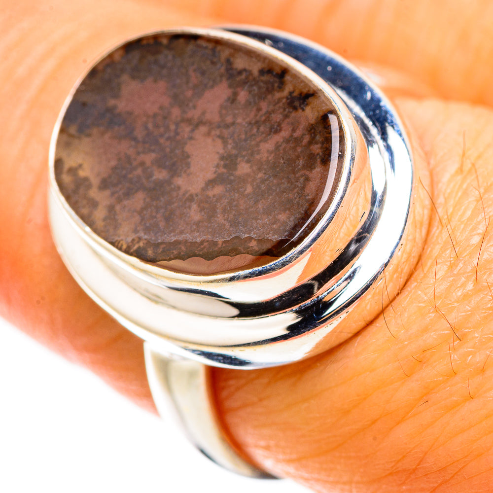 Scenic Dendritic Agate Ring Size 7.75 (925 Sterling Silver) RING134870