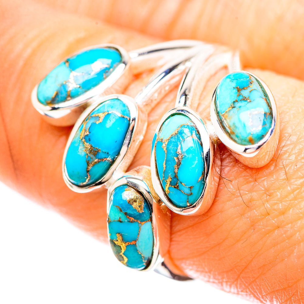 Blue Copper Composite Turquoise Ring Size 8.25 (925 Sterling Silver) RING136509