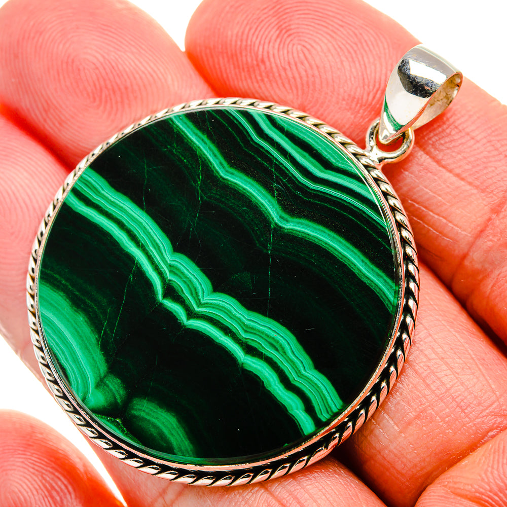 Malachite Pendant 2" (925 Sterling Silver) PD36967