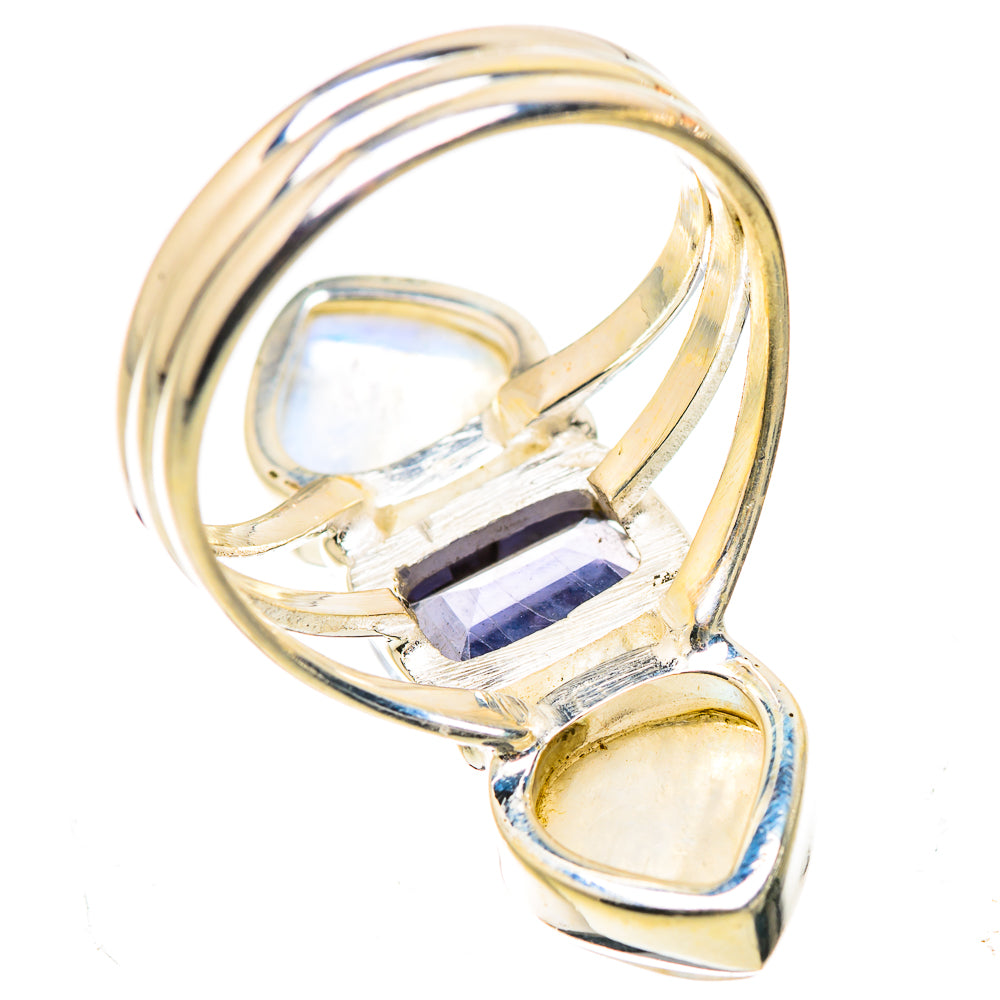 Faceted Tanzanite, Rainbow Moonstone Ring Size 7.5 (925 Sterling Silver) RING135537