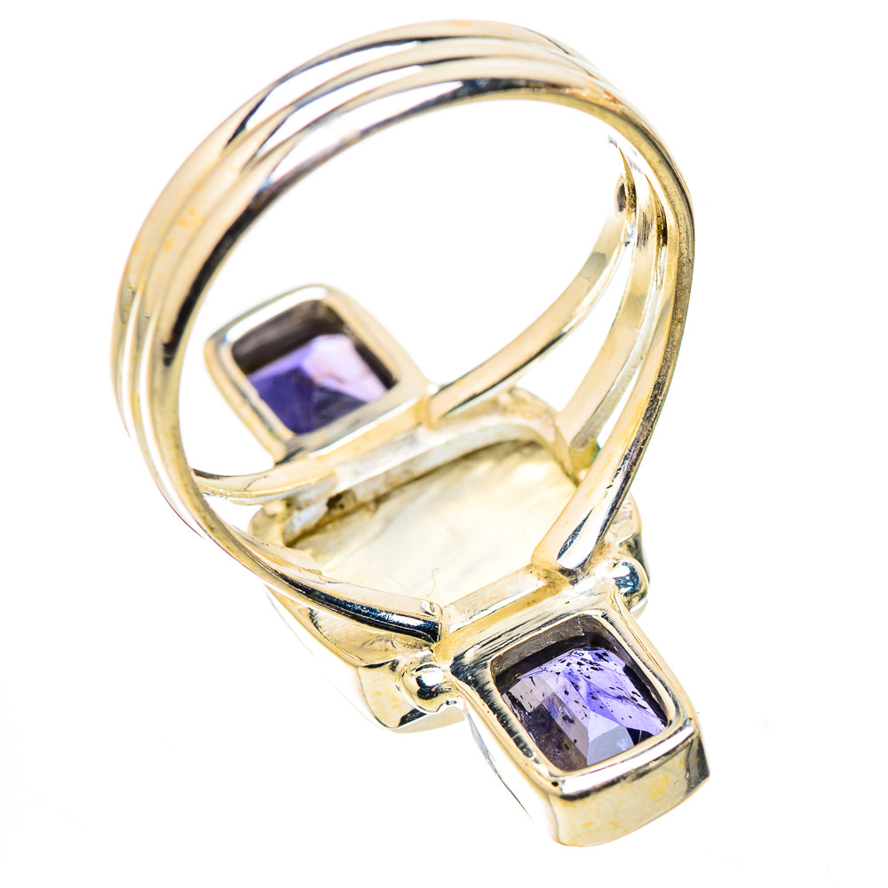 Anasilvercos Rainbow Moonstone, Tanzanite Ring Size 9 (925 Sterling Silver)