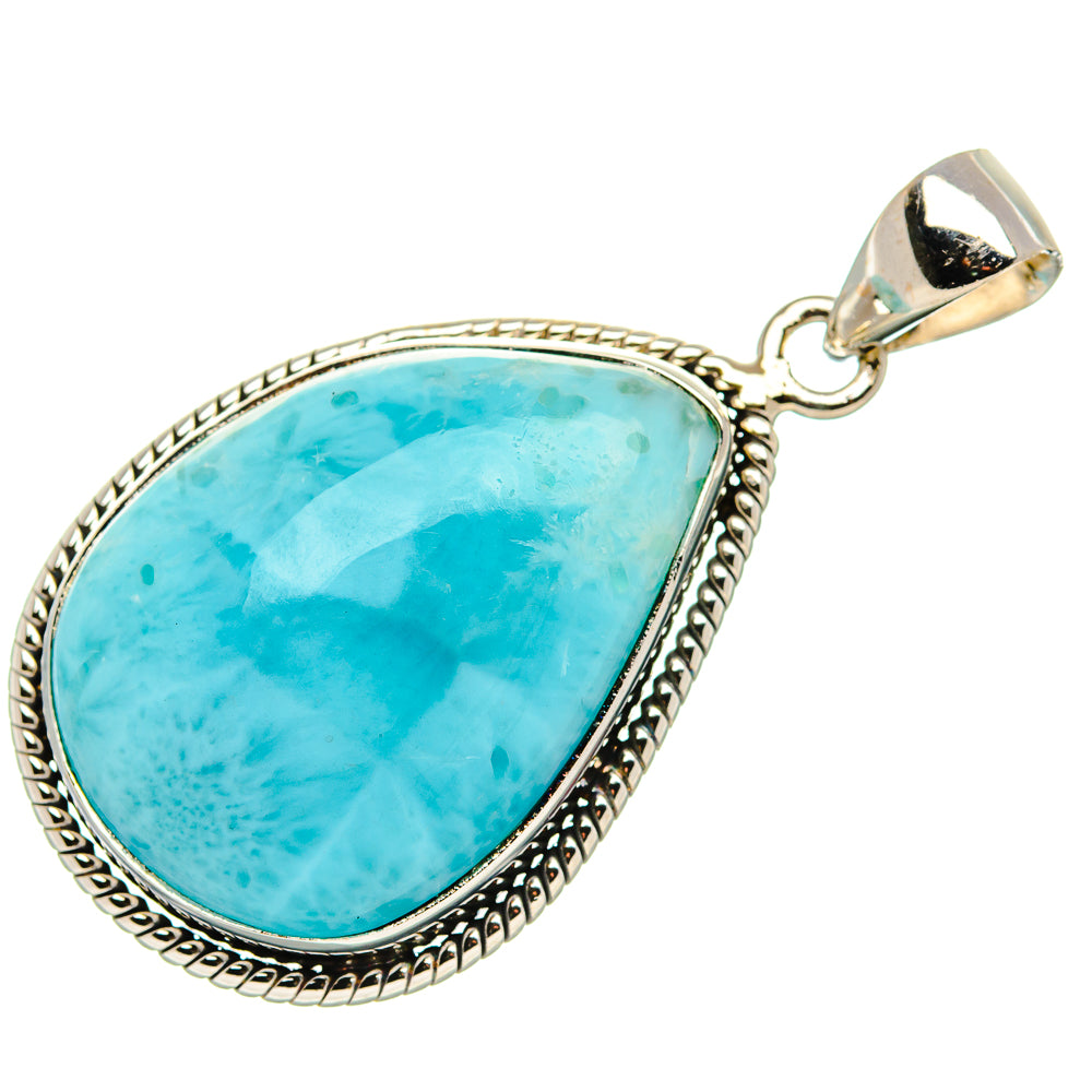 Larimar Pendant 1 3/4"  (925 Sterling Silver) PD37194
