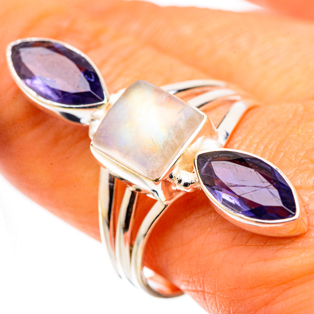 Rainbow Moonstone, Tanzanite Ring Size 10 (925 Sterling Silver) RING134818