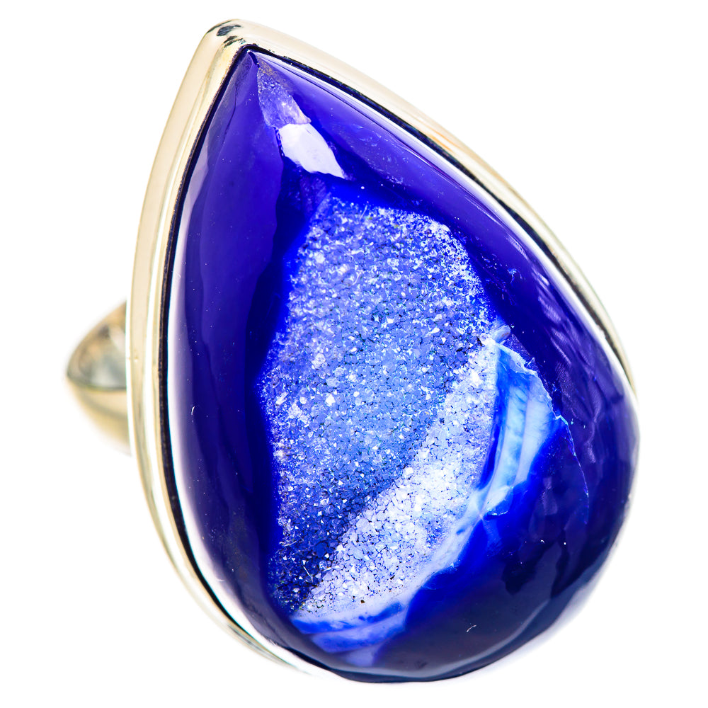 Huge Blue Window Druzy Ring Size 9.5 (925 Sterling Silver) RING135791