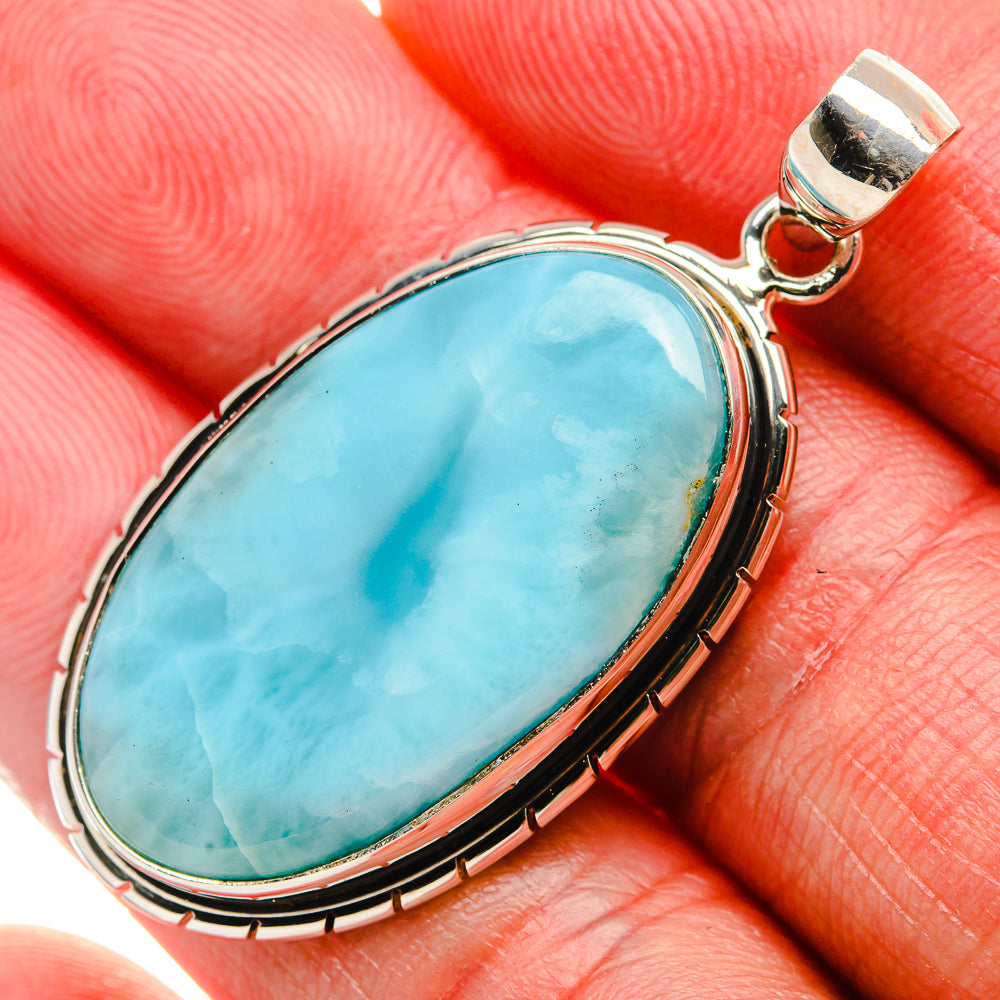 Larimar Pendant 1 3/4" (925 Sterling Silver) PD37548