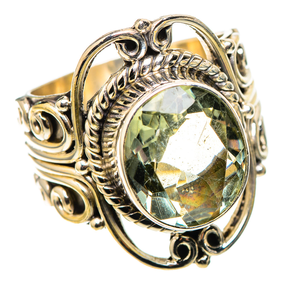 Faceted Green Amethyst 925 Sterling Silver Ring Size 6.5 (925 Sterling Silver) RING137649