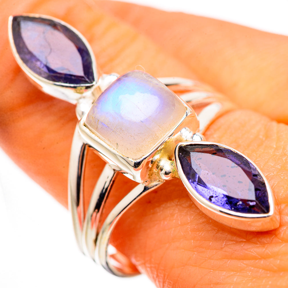 Rainbow Moonstone, Tanzanite Ring Size 10.25 (925 Sterling Silver) RING134646