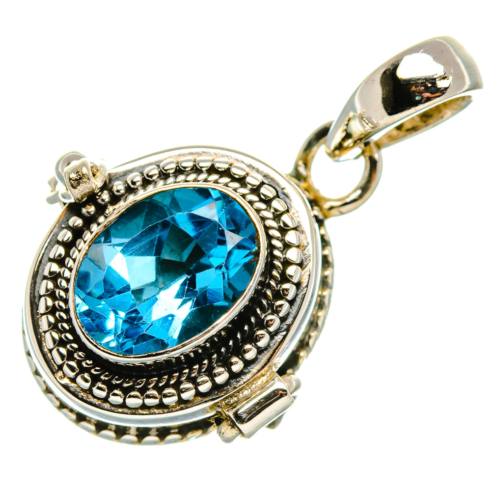 Poison Blue Topaz Pendant 1 1/4" (925 Sterling Silver) PD37603