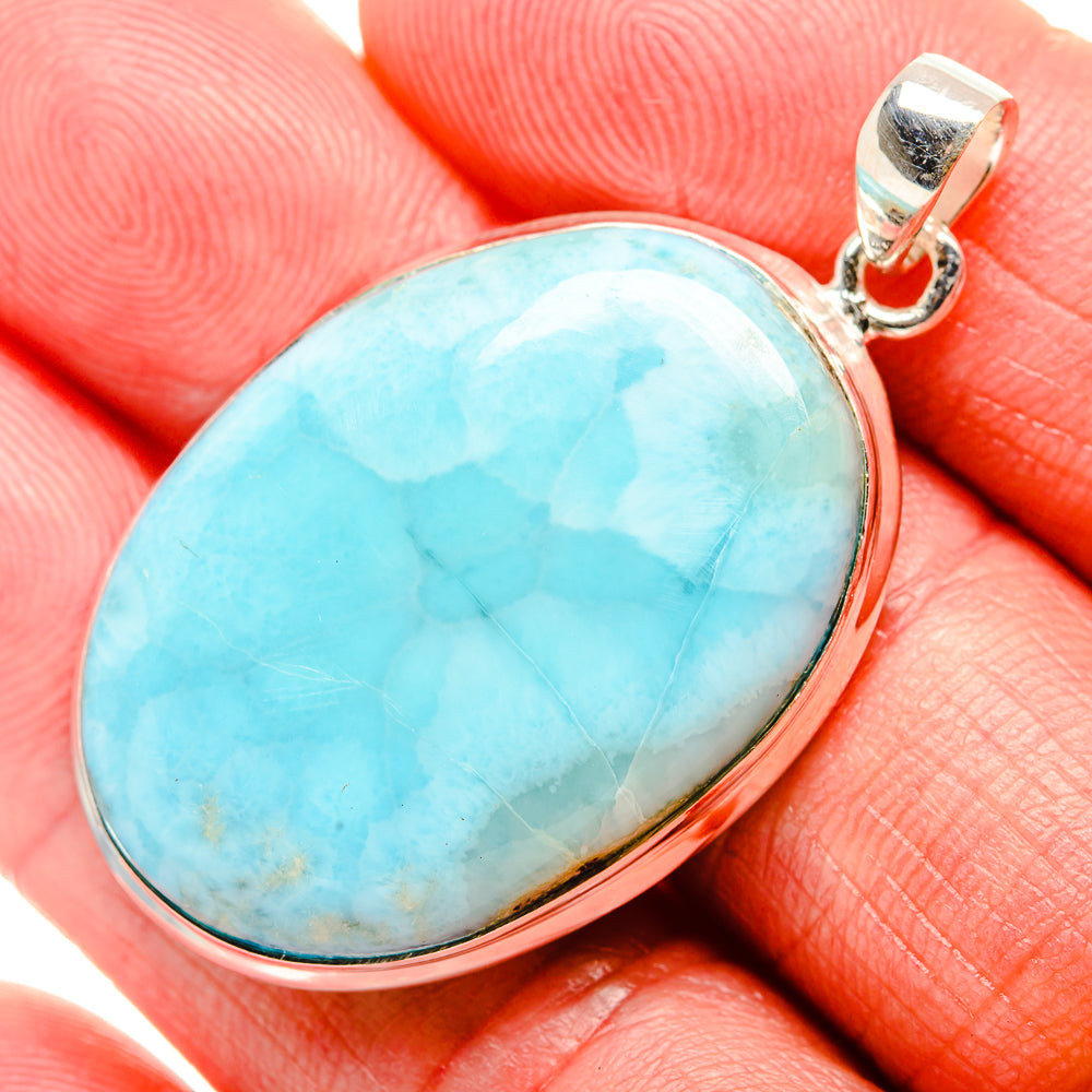 Larimar Pendant 1 3/4" (925 Sterling Silver) PD36847