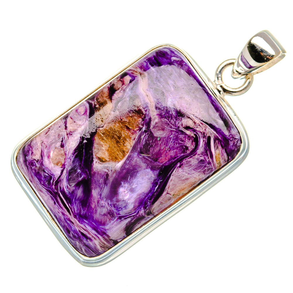 Charoite Pendant 1 5/8" (925 Sterling Silver) PD37556