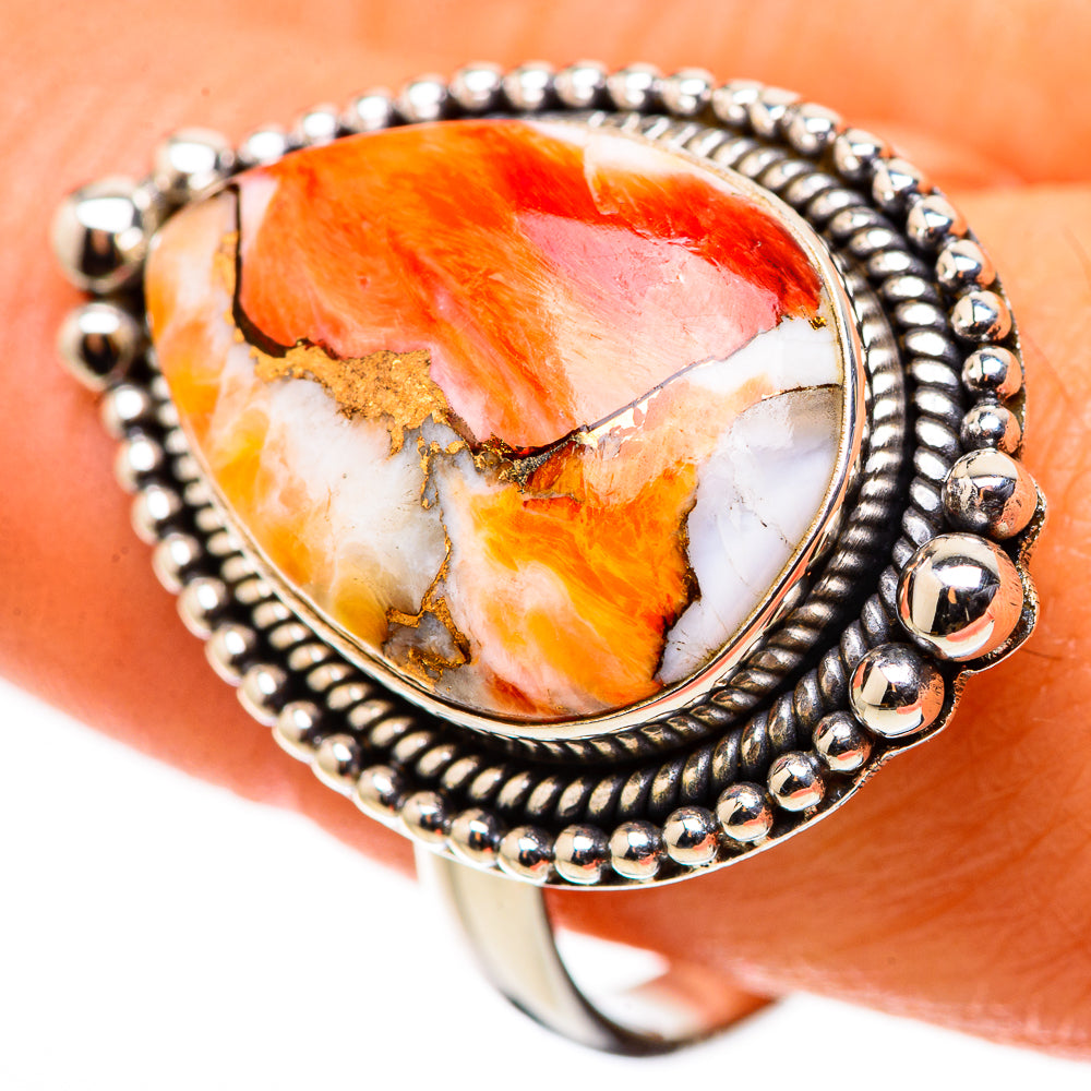 Orange Copper Turquoise Ring Size 10 (925 Sterling Silver) RING134644