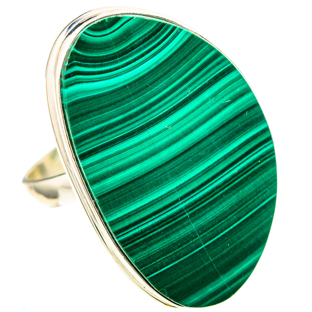 Huge Malachite Ring Size 11 (925 Sterling Silver) RING137123