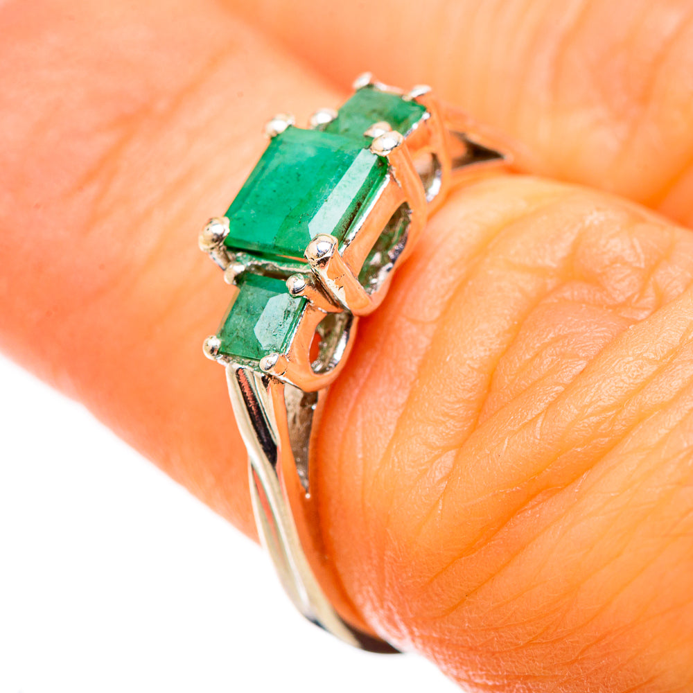 Anasilvercos Emerald Ring Size 6.25 (925 Sterling Silver)