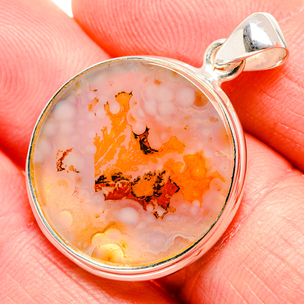 Scenic Dendritic Agate Pendant 1 1/2"  (925 Sterling Silver) PD36929