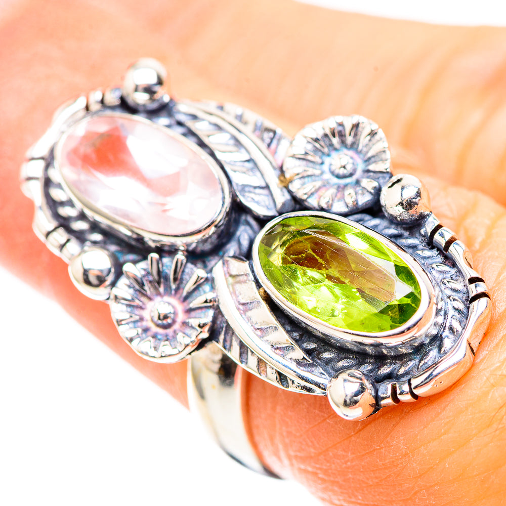 Rose Quartz, Peridot Ring Size 6.25 (925 Sterling Silver) RING136631