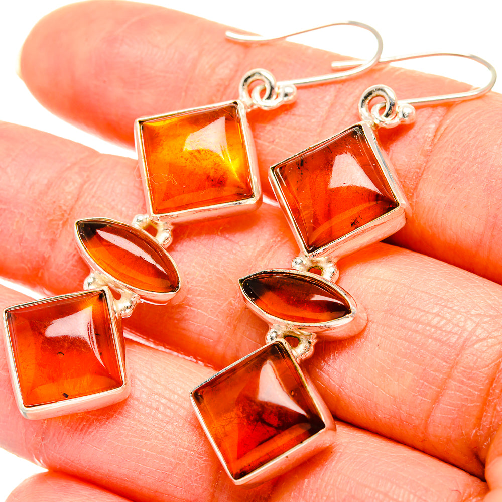 Baltic Amber Earrings 2 1/8" (925 Sterling Silver) EARR431585