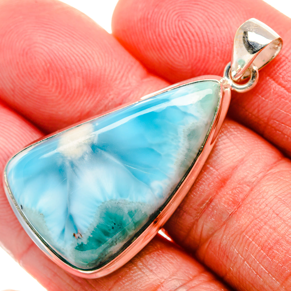 Larimar Pendant 1 3/4"  (925 Sterling Silver) PD37176