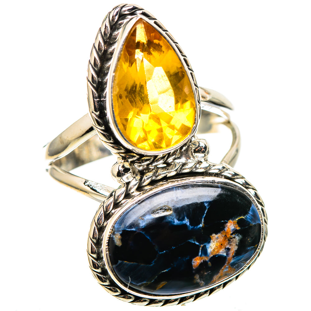 Large Pietersite, Citrine 925 Sterling Silver Ring Size 8 (925 Sterling Silver) RING137790