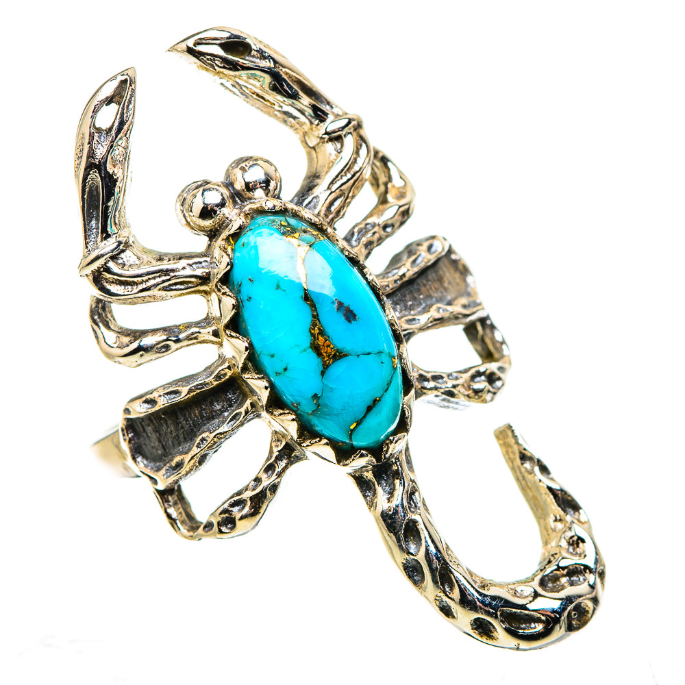 Blue Copper Composite Turquoise Ring Size 7.5 (925 Sterling Silver) RING134866