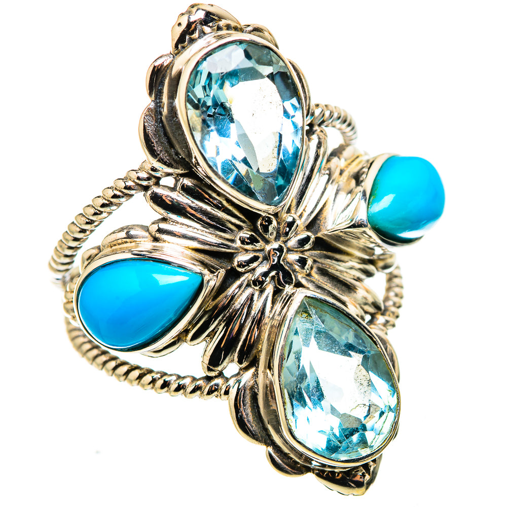 Blue Topaz, Sleeping Beauty Turquoise Ring Size 8.5 (925 Sterling Silver) RING134958