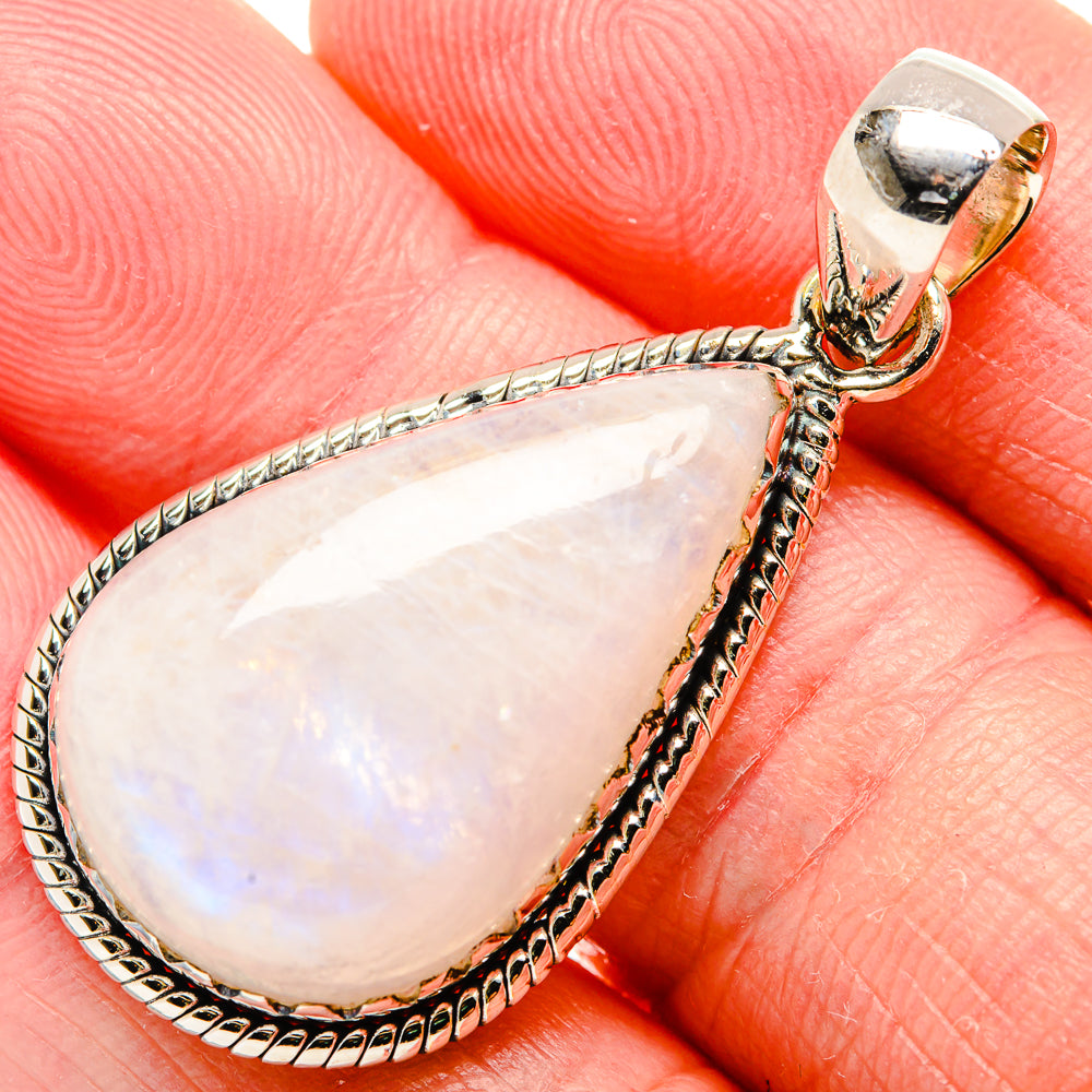 Rainbow Moonstone Pendant 1 3/4" (925 Sterling Silver) PD36747