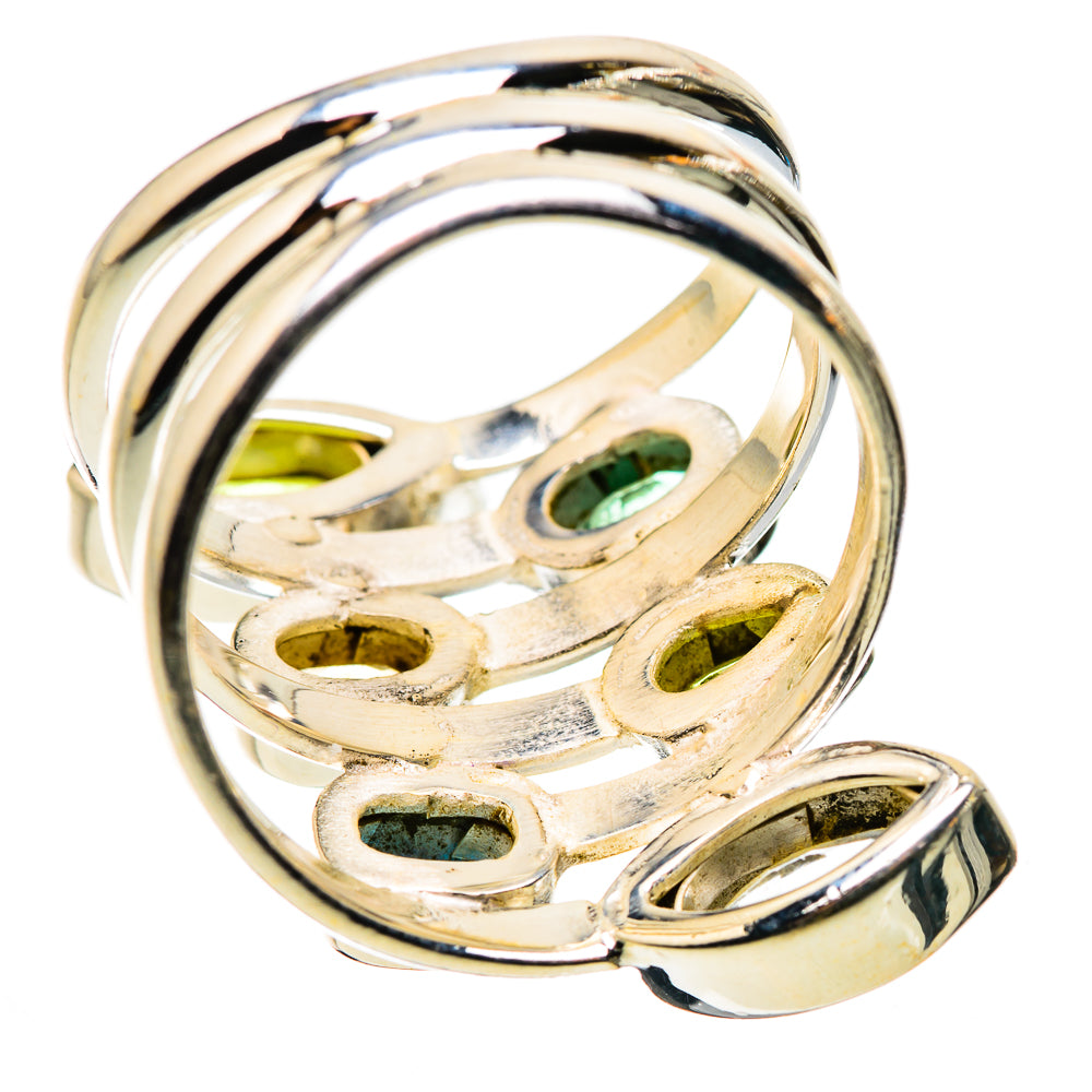 Peridot, Blue Topaz, Apatite, Citrine, White Quartz Ring Size 8.25 (925 Sterling Silver) RING134824