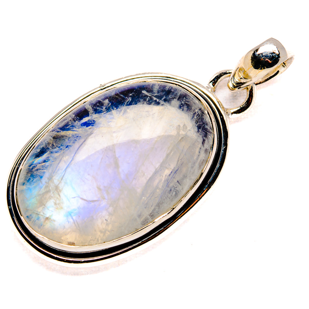Rainbow Moonstone Pendant 1 1/2" (925 Sterling Silver) PD36748