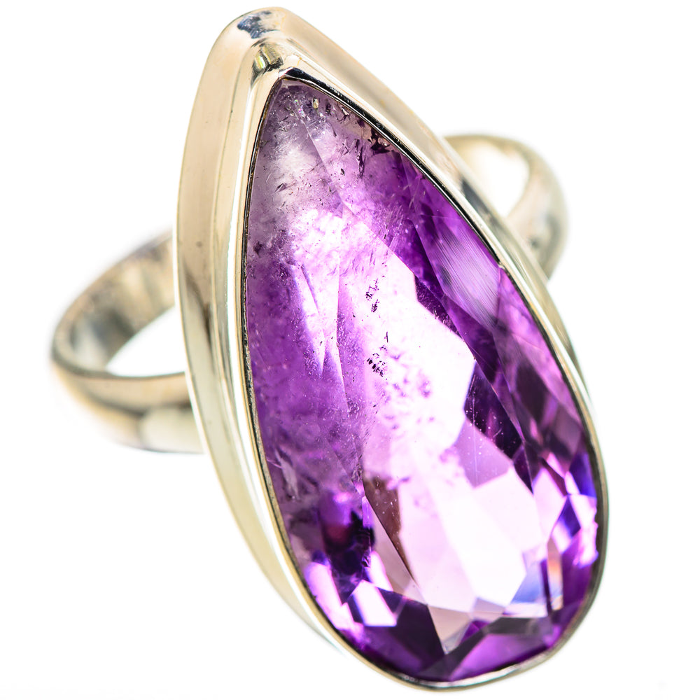 Large Faceted Amethyst Ring Size 8 (925 Sterling Silver) RING135925