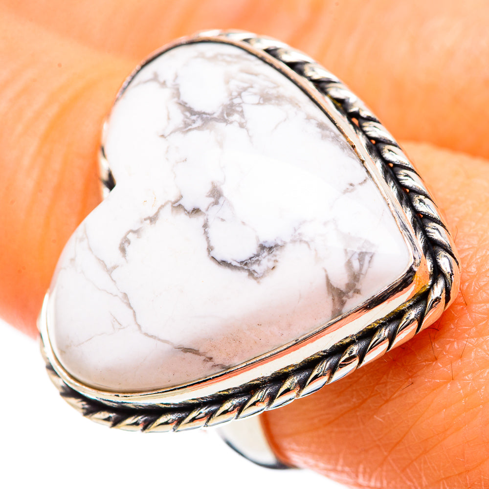Large Howlite Ring Size 8 (925 Sterling Silver) RING135339