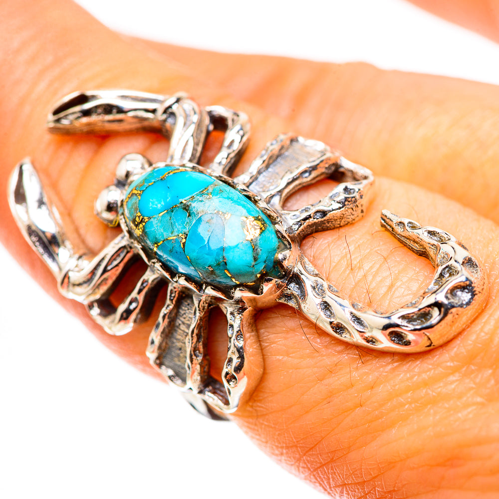 Blue Copper Composite Turquoise Ring Size 7.25 (925 Sterling Silver) RING134913