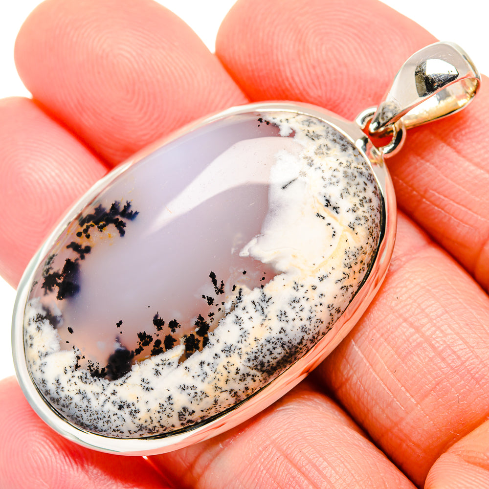 Dendritic Opal Pendant 2 1/4" (925 Sterling Silver) PD36336