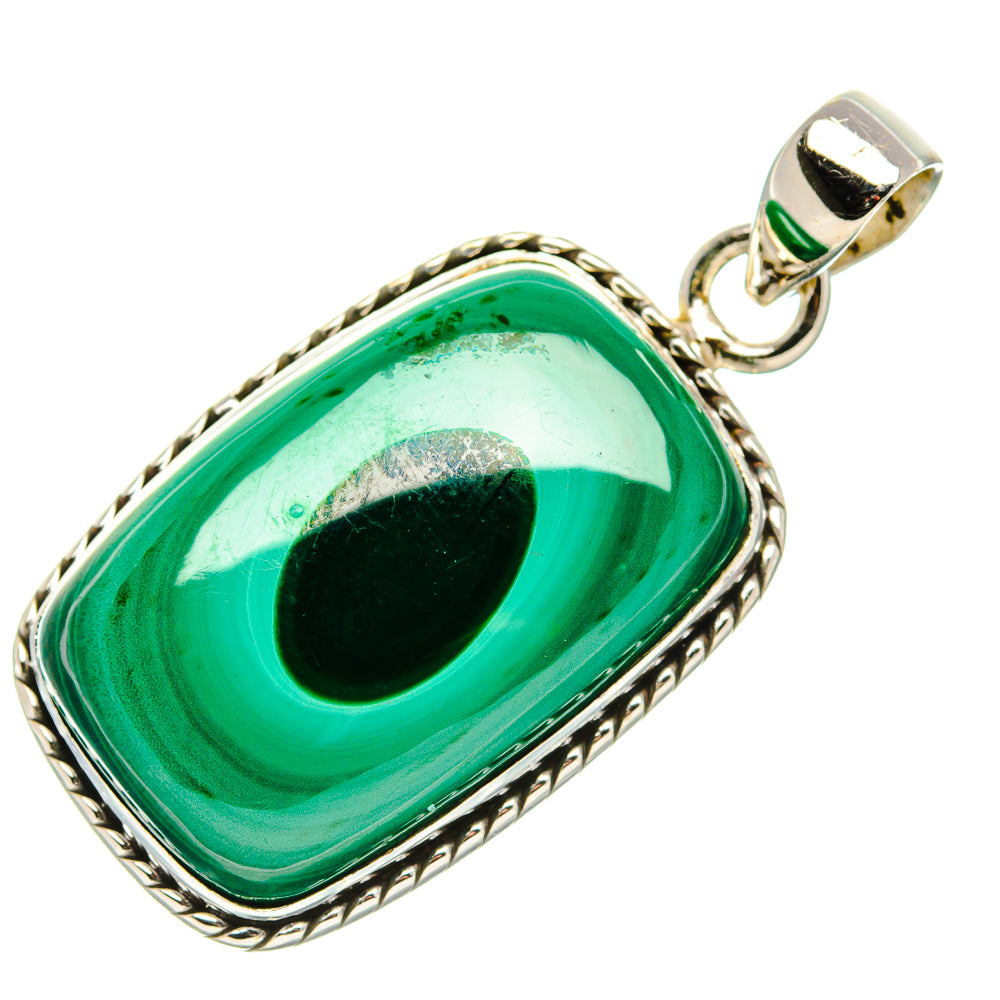 Malachite Pendant 1 1/2"  (925 Sterling Silver) PD37205