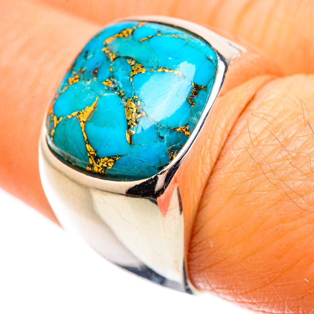 Blue Copper Turquoise 925 Sterling Silver Ring Size 7.5 Ana Co R135301