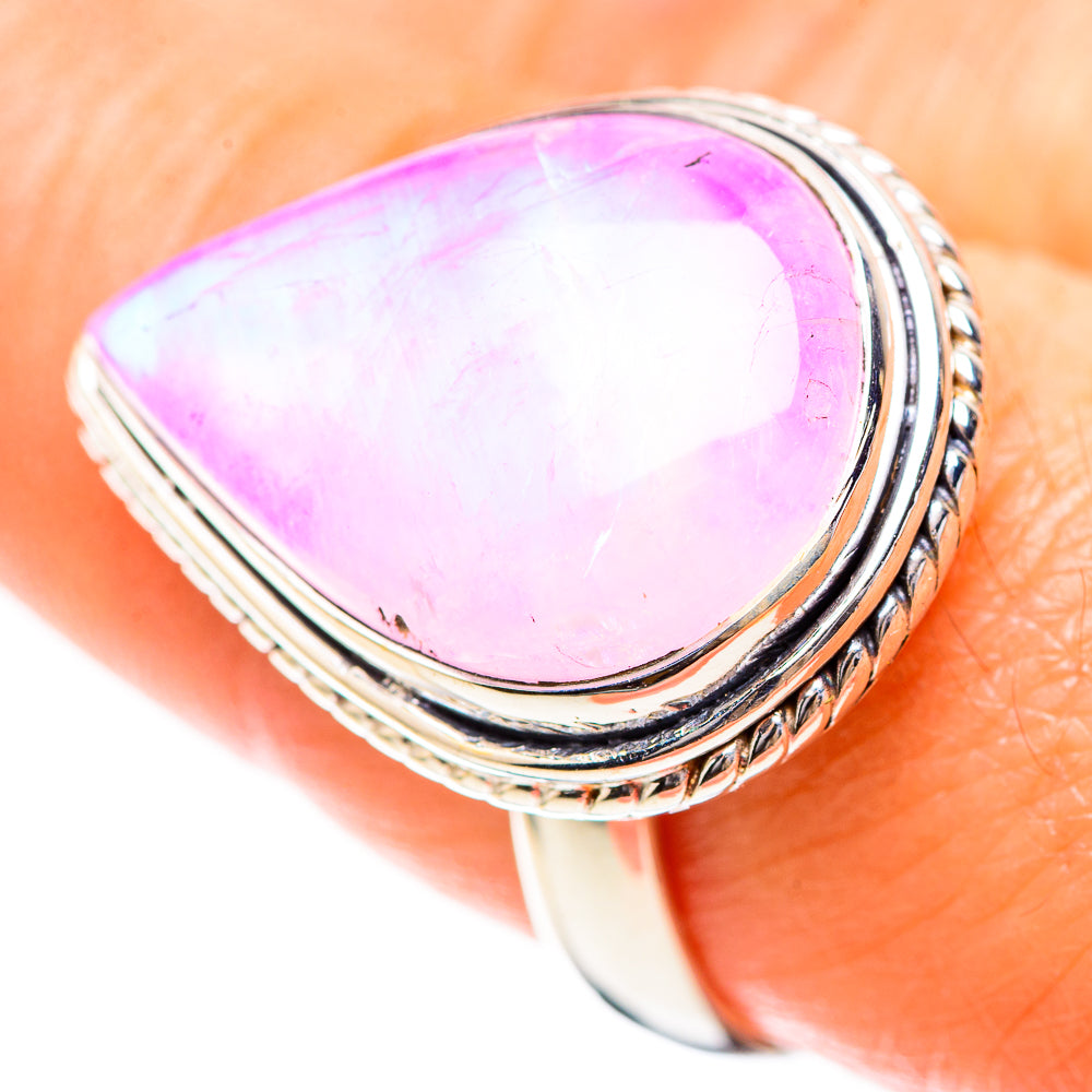Pink Moonstone 925 Sterling Silver Ring Size 8.75 Ana Co R136237