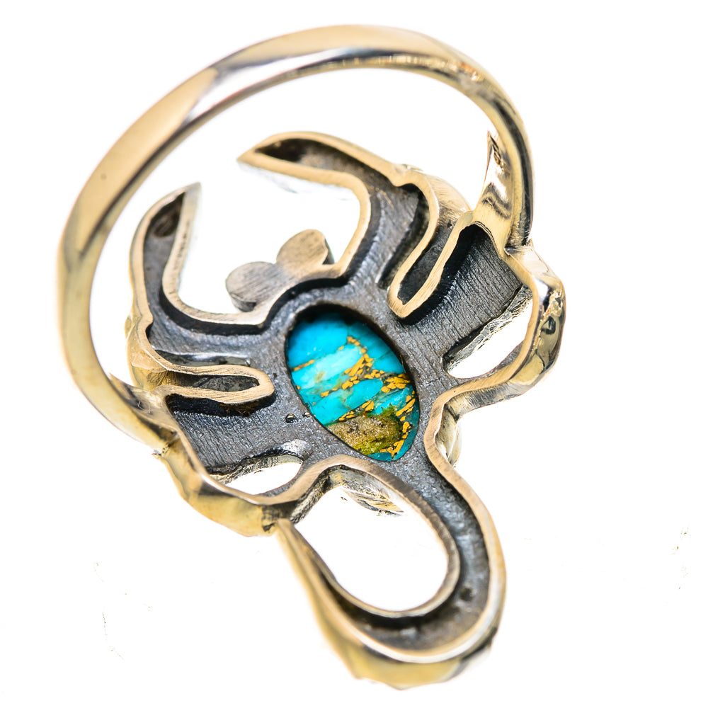 Blue Copper Composite Turquoise Ring Size 9 (925 Sterling Silver) RING135501