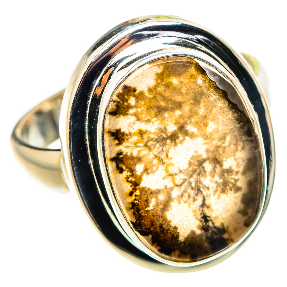 Scenic Dendritic Agate Ring Size 7.75 (925 Sterling Silver) RING134870