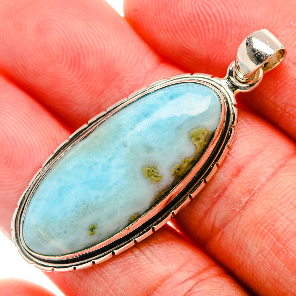 Larimar Pendant 1 3/4" (925 Sterling Silver) PD37425