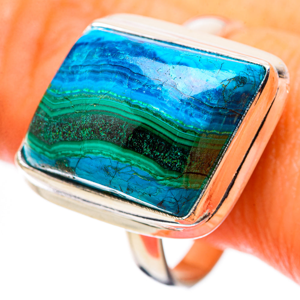 Anasilvercos Malachite In Chrysocolla Ring Size 12.75 (925 Sterling Silver)