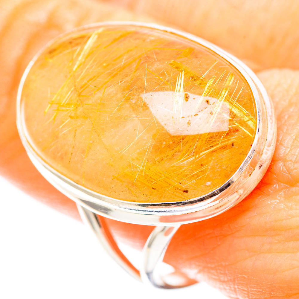Large Rutilated Quartz Ring Size 9.75 (925 Sterling Silver) RING136526