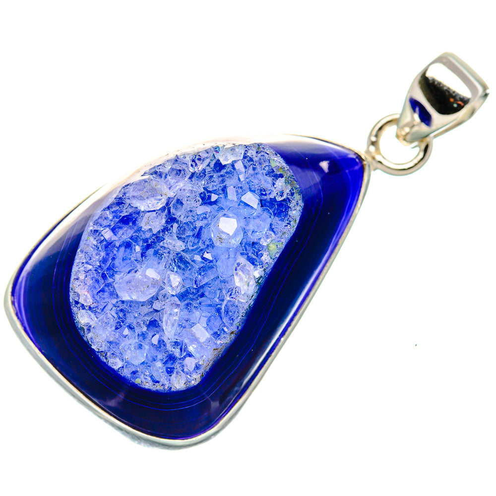 Purple Window Druzy Pendant 1 3/4" (925 Sterling Silver) PD37122