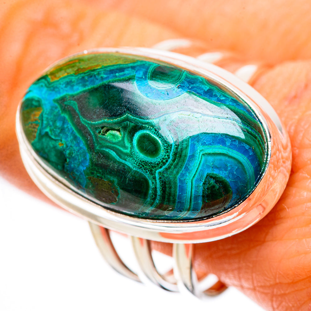 Large Malachite In Chrysocolla Ring Size 11 (925 Sterling Silver) RING135750