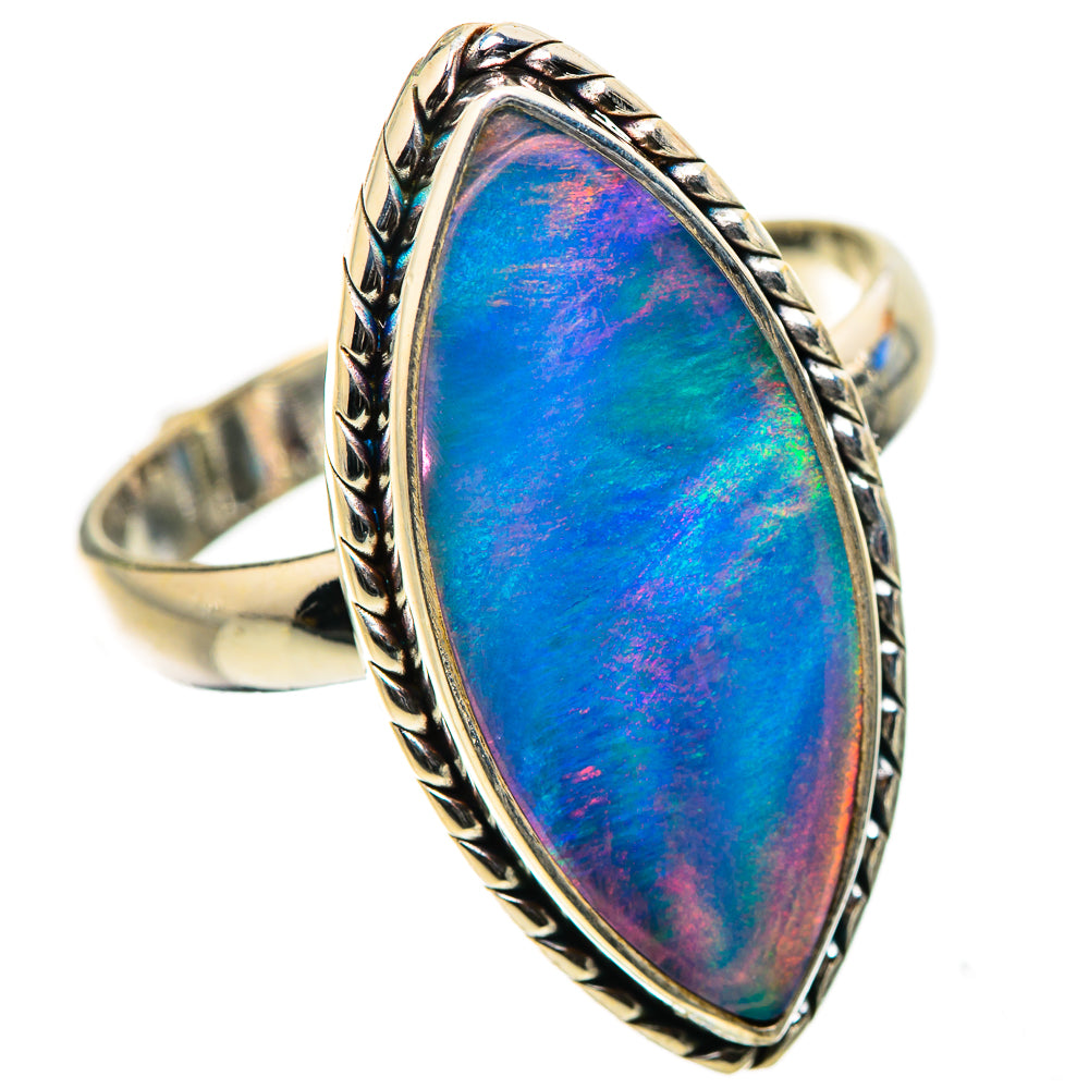 Anasilvercos Aura Opal Ring Size 10 (925 Sterling Silver)